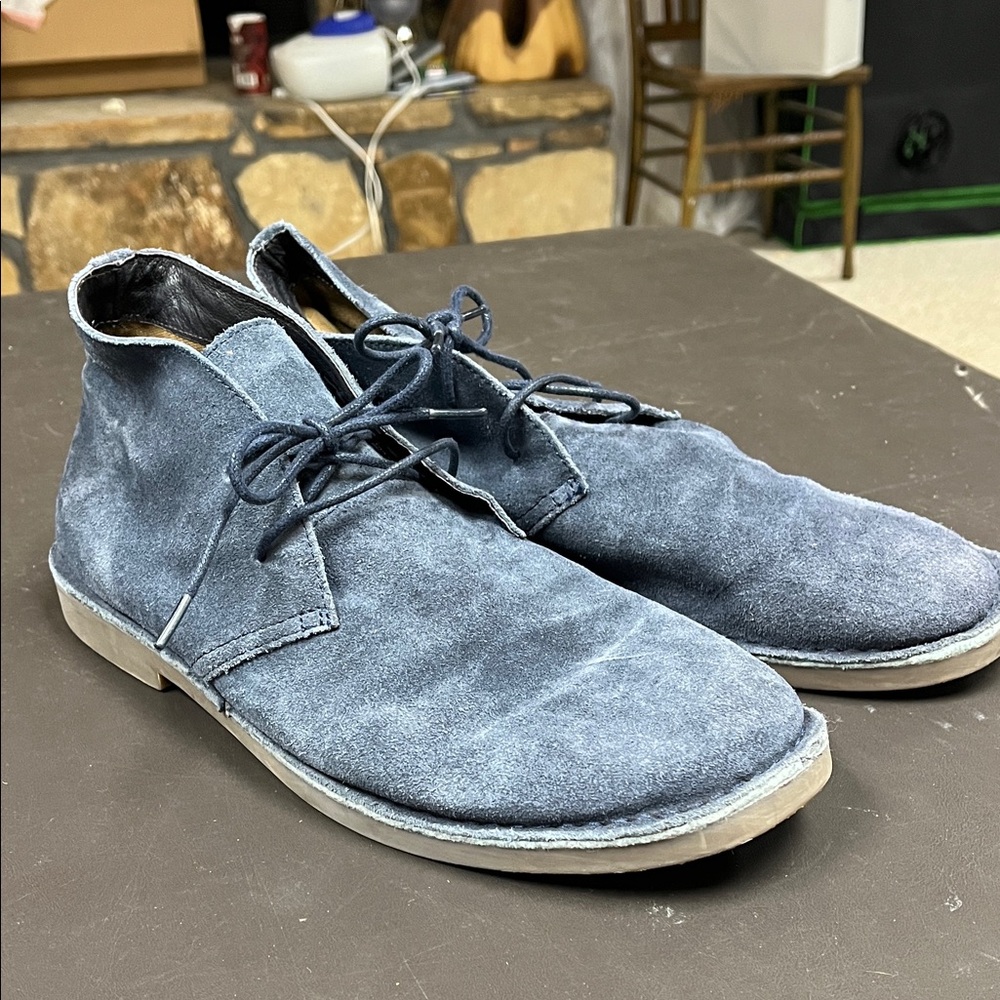 J. Crew Blue Suede Chukka Boots Sz 10.5